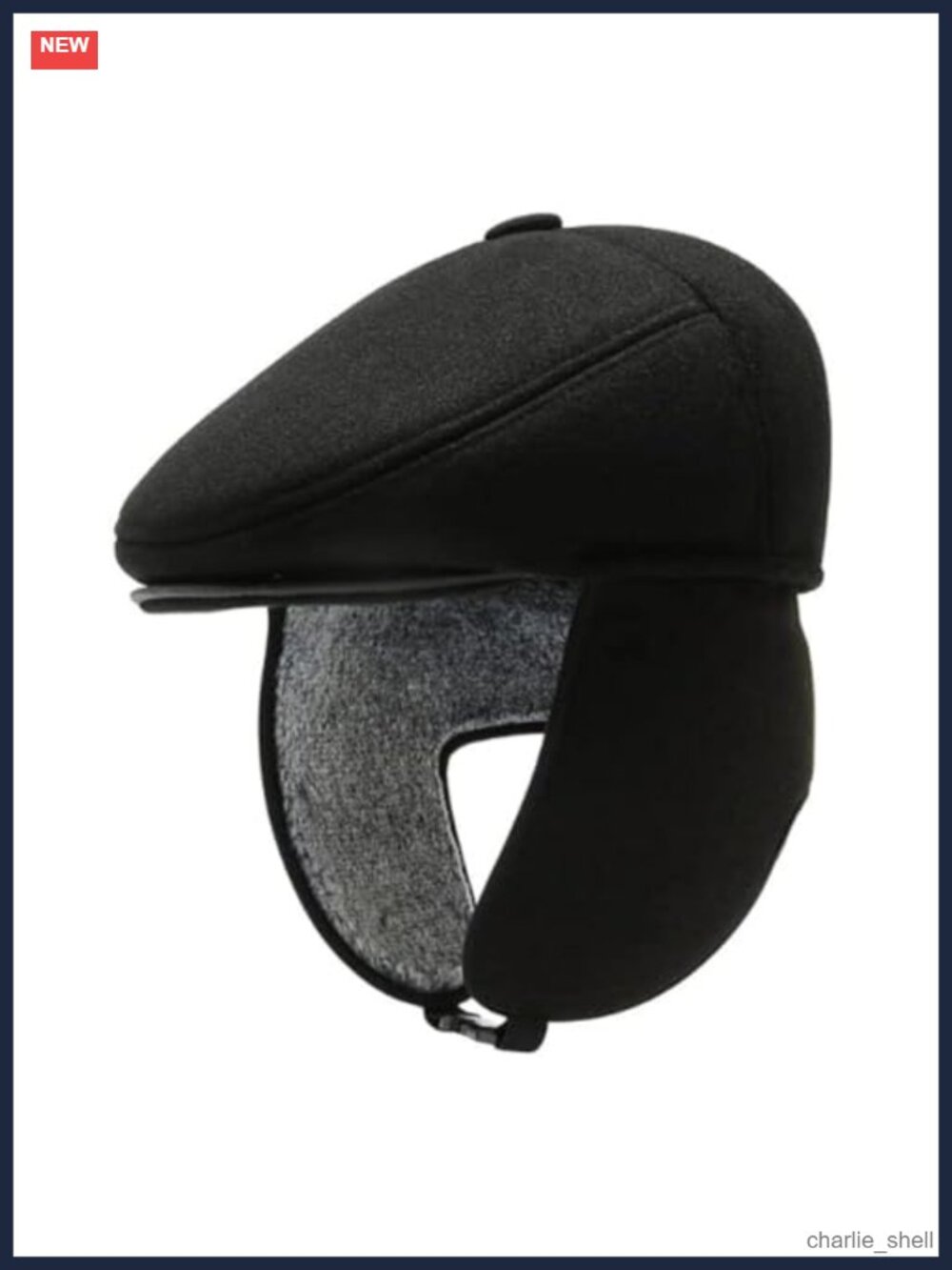 Wool Blend Newsboy Hat Fold-Down Earflap Cabbie Cap Winter Outdoor